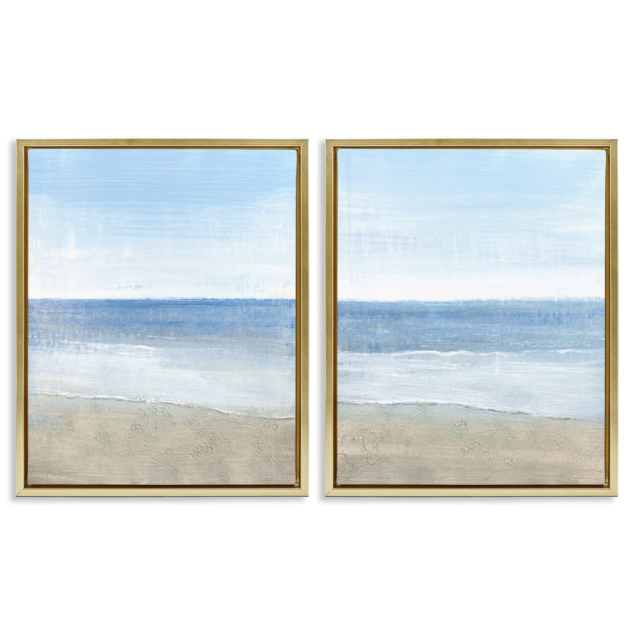Stupell Industries Coastal Seafoam Beach Waves Framed Floater Canvas Wall Art